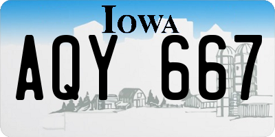 IA license plate AQY667