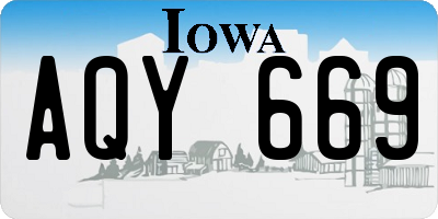 IA license plate AQY669