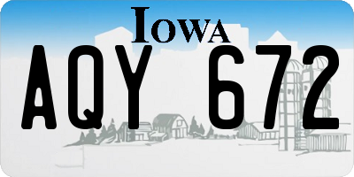 IA license plate AQY672