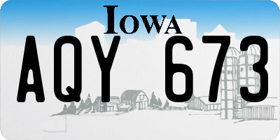 IA license plate AQY673