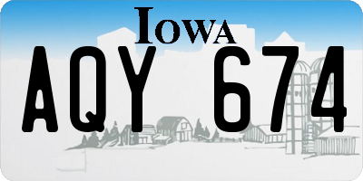 IA license plate AQY674