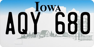 IA license plate AQY680