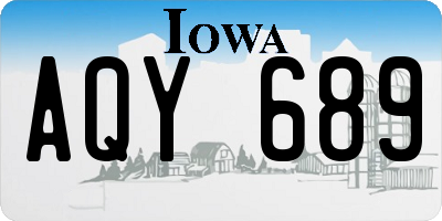 IA license plate AQY689