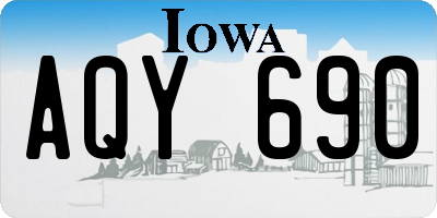 IA license plate AQY690