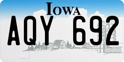 IA license plate AQY692