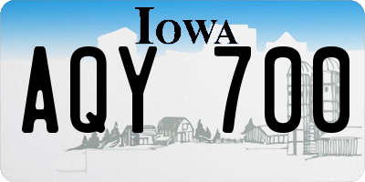 IA license plate AQY700