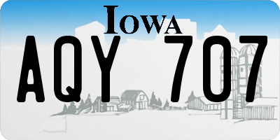 IA license plate AQY707