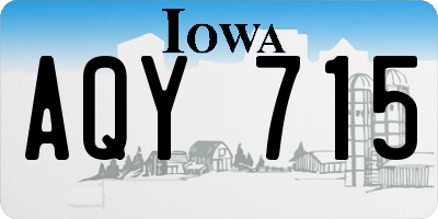 IA license plate AQY715