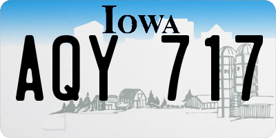 IA license plate AQY717