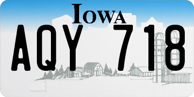 IA license plate AQY718