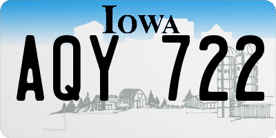 IA license plate AQY722