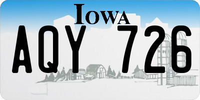 IA license plate AQY726