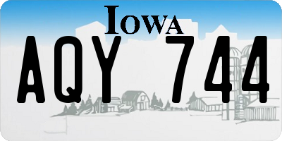 IA license plate AQY744