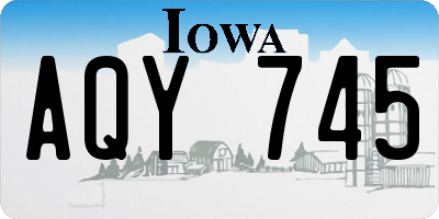 IA license plate AQY745