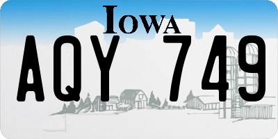 IA license plate AQY749