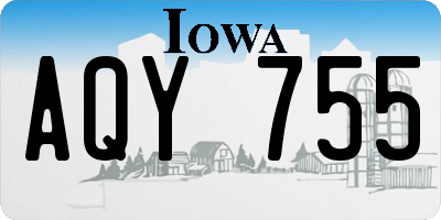 IA license plate AQY755