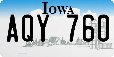 IA license plate AQY760