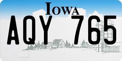 IA license plate AQY765