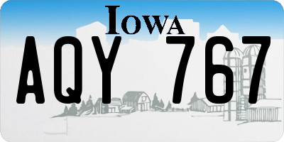 IA license plate AQY767