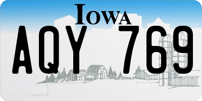 IA license plate AQY769