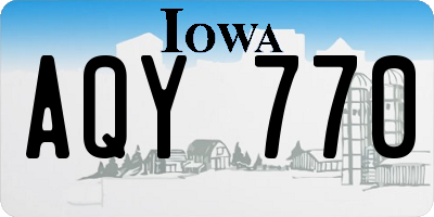 IA license plate AQY770