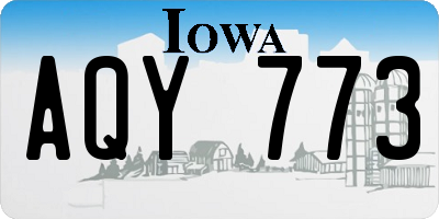 IA license plate AQY773