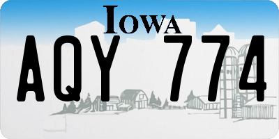 IA license plate AQY774