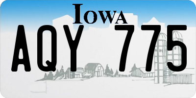 IA license plate AQY775