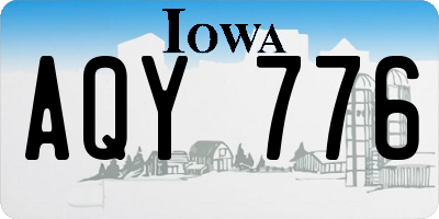 IA license plate AQY776