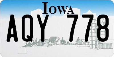 IA license plate AQY778