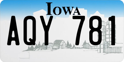 IA license plate AQY781