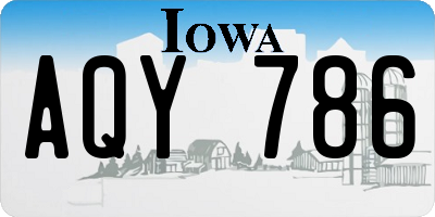 IA license plate AQY786