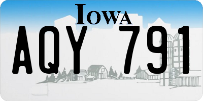 IA license plate AQY791