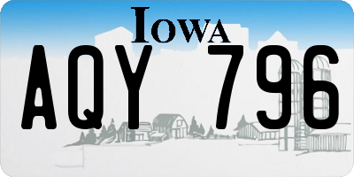 IA license plate AQY796