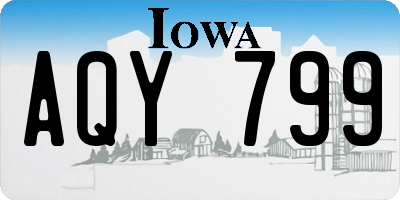 IA license plate AQY799