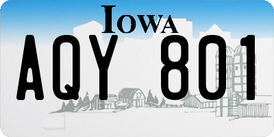 IA license plate AQY801