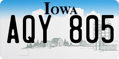 IA license plate AQY805