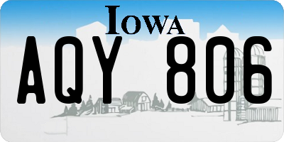 IA license plate AQY806