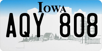 IA license plate AQY808