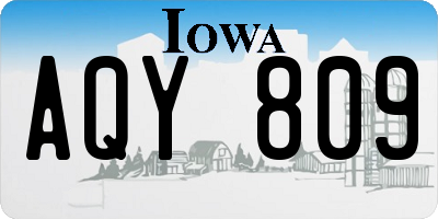 IA license plate AQY809