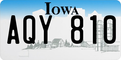 IA license plate AQY810