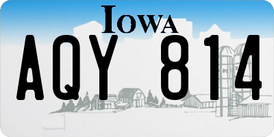 IA license plate AQY814