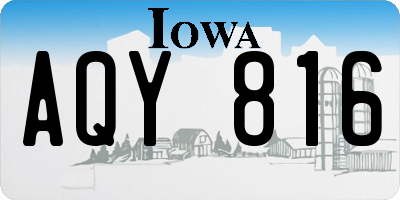 IA license plate AQY816