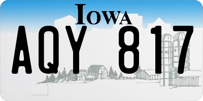 IA license plate AQY817