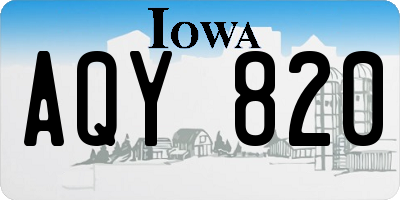 IA license plate AQY820