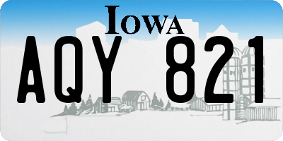 IA license plate AQY821