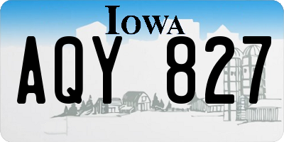 IA license plate AQY827