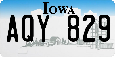 IA license plate AQY829