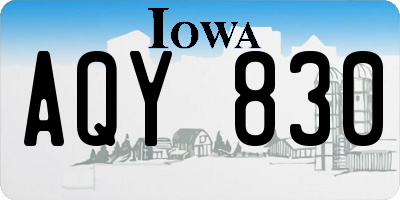 IA license plate AQY830