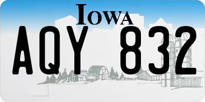 IA license plate AQY832